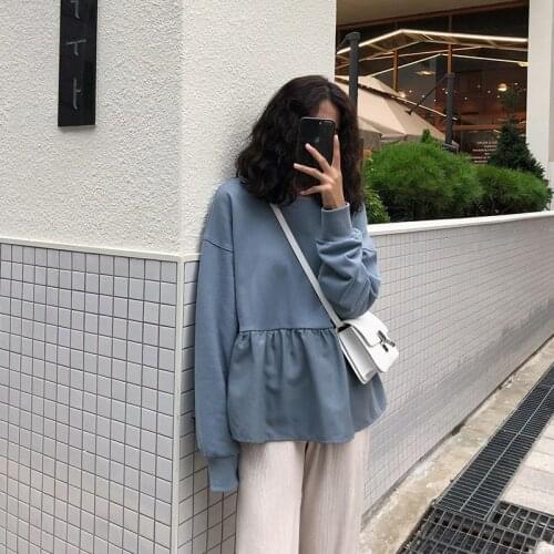 Skirt womens spring and autumn thin 2021 new Korean ins loose student solid color versatile fashion