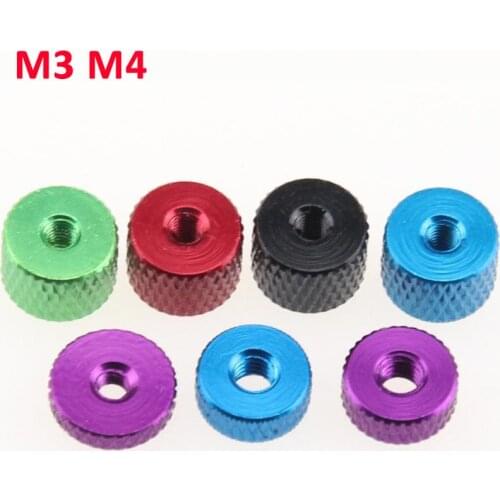 10PCS M3 M4 Knurled Thumb Screws Nuts Aluminum Alloy Step Hand Nuts Red Black Blue Gold Purple