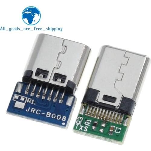 10pcs USB 3.1 Type-C Connector 12 24 Pins Female/Male Socket Receptacle Adapter to Solder Wire & Cable 24 Pins Support PCB Board