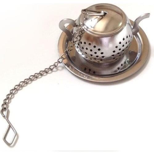 150pcs Cute Stainless Steel Tea Infuser Pendant Design Home Office Tea Strainer Gift Teapot Type Creative Tea Accessories ZA4663