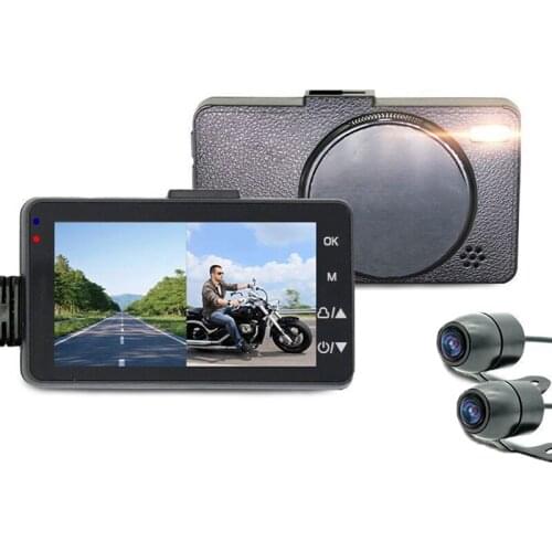 3'' 140° Motorcycle Car Bike Dual Action Camera Video DVR Camcorder Waterproof