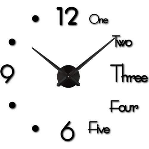 3D Mirror Wall Clock Modern Design Creative Acrylic Quartz Wall Clocks Stickers for DIY Home Living Room Office Decorations