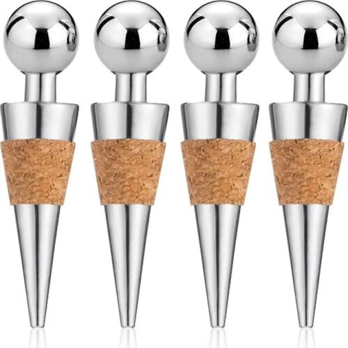4 Pcs Stainless Steel Bronze Bottle Stopper Champagne Stopper Wedding Wine Stopper Wine Preserver for Home Wedding