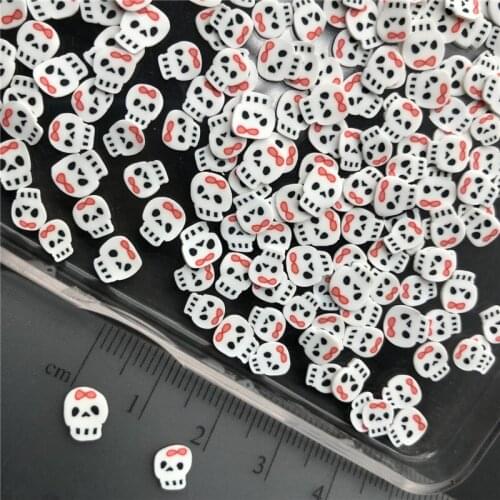 60g Halloween Skull Polymerclay,Soft Clay Sprinkles For Kids Diy/Craft Diy Making/Nail Art/Scrapbook Decoration/Craft Filler