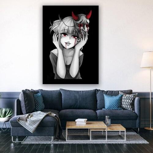 Yandere Oni Maske Gesugao Anime Poster Prints Clear Image Livingroom Bedroom Decoration Bar Cafe Home Decoration
