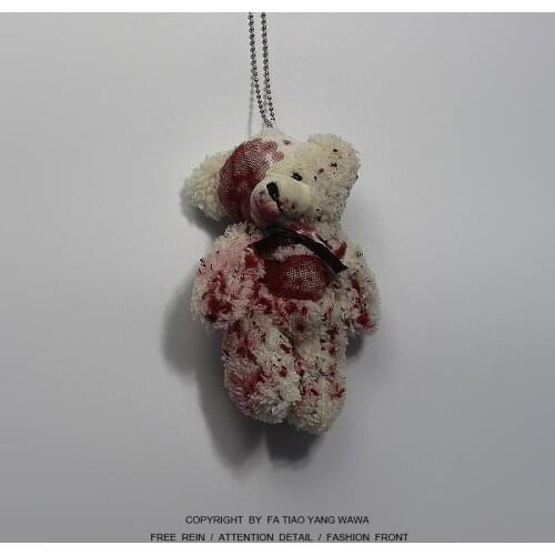 Key chain necklace dual use! Wounded blood black Bear necklace
