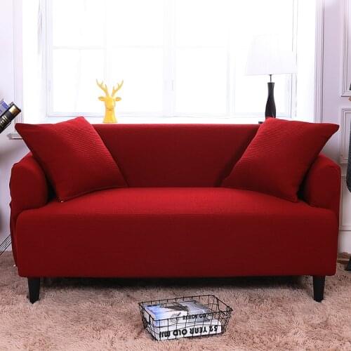 Spandex Sofa Cover Solid Color Elastic Corner Sofa Slipcover Chair Protector Living Room 1/2/3/4 Seater