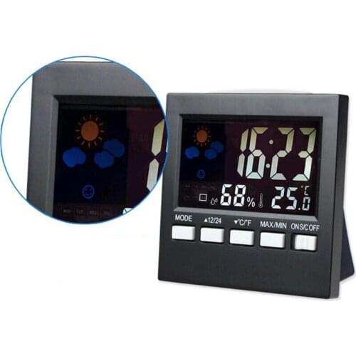 LCD Digital Thermometer Weather Station Clock Alarm Clock Calendar Room Home Hygrometer Termometer Temperature Humidity Meter