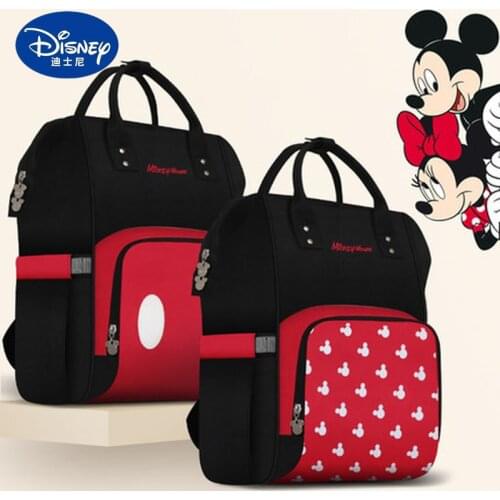 Disney Mickey Minnie Diaper Bag Mommy Bag Backpack Waterproof Multifunctional Large Capacity Baby Bottle Insulation Tote Bag