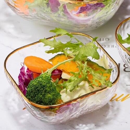 Home Square Phnom Penh Hammer Salad Bowl Big Creative Daisy Transparent Glass Dessert Bowl Set Kitchen Supplies