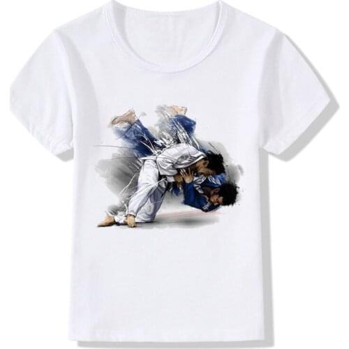 Boy and Girl Evolution Of A judo Design T-shirts Children Judo Top Tees Baby T shirt Summer Casual Soft White Tee Shirt