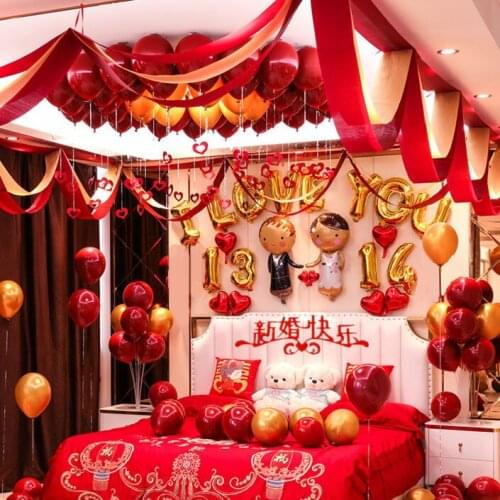 Wedding room arrangement balloon decoration creative romantic wedding new room bedroom mens wedding supplies all wedding suit