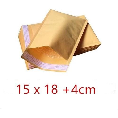 15 x18CM+40mm Kraft Paper Mail Envelope Bag PE Bubble Padded Envelopes Packing Bags Shipping Supplies Top Quality Free Delivery