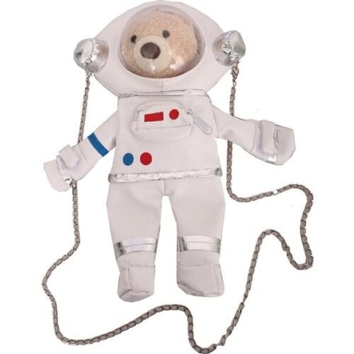 Space men and women 2021 personality shoulder bag cute chain astronaut messenger bag