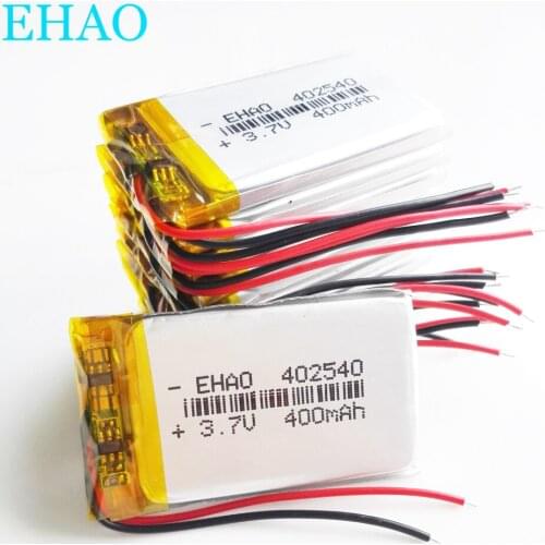 10 PCS 3.7V 400mAh 402540 Lithium Polymer LiPo Rechargeable Battery For Mp3 GPS PAD DVD E-books Bluetooth LED Ligth