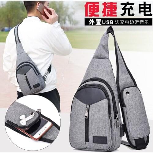 Jokod Chest Pack Men Shoulder Oxford Cloth Bags New Style Men Anti-Theft Charging Mens Bag