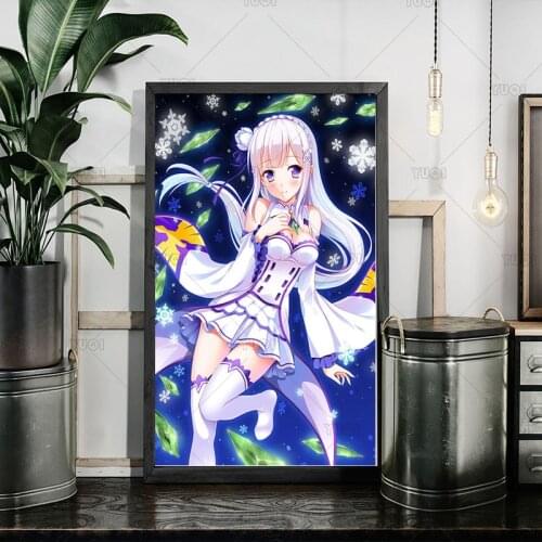 RE ZERO - Starting Life in Another World Posters Cartoon Clear Image Home Decoration Livingroom CanvasArt Wall Pictures Living R