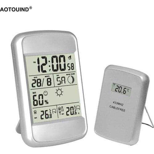 AOTOUIND Professional Wireless Weather Station with Indoor Outdoor Temperature Humidity #T18