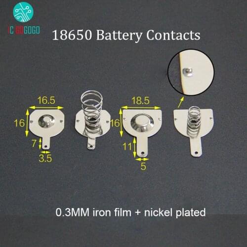 10Pairs 18650 Battery Contact Spring Contact Band Plate 18.5*16MM 16.5*16mm Connector Positive Electrode Negative Box/Power Bank
