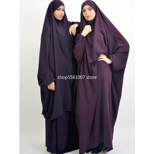 Ramadan One Piece Prayer Abaya Dress Jilbab Hijab Dresses Kaftan Hooded Robe Headcover Long Khimar Modest Islam Dubai Clothes