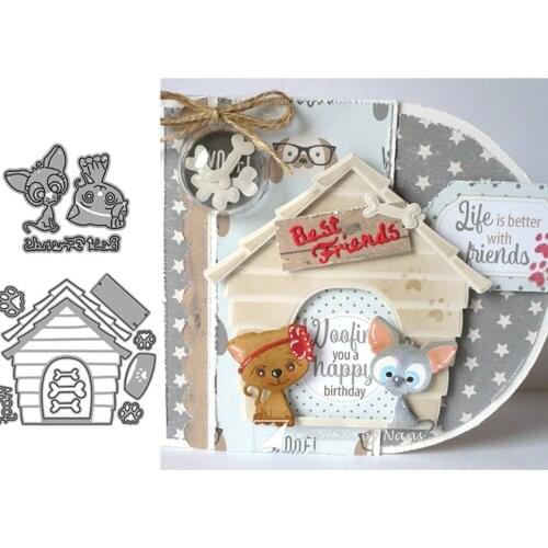 Cat Dog House Frame New Metal Cutting Dies for 2021 Scrapbooking Edge No Stamps Cuts Crafts Decoration Cutter Paper Cardmaking