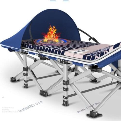 Green Orange Folding Bed Single Lunch Bed Family Nap Bed Office Portable Marching Bed Simple Couch Accompanying Bed