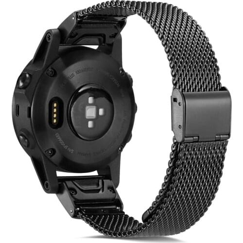 KTAB Garmin Watch Smart Accessories For Garmin Fenix 6S 6X 6 Pro 5X 5 5S 3HR 5 Plus Quick Release Milanese Loop Wrist Band Strap