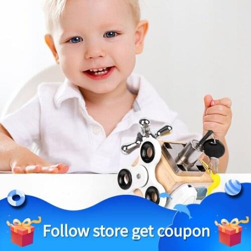 Hexahedral Cube Block Wooden Montessori Early Educational Toys Box Interaction Games Child Busyboard Sensory Puzzles Gifts