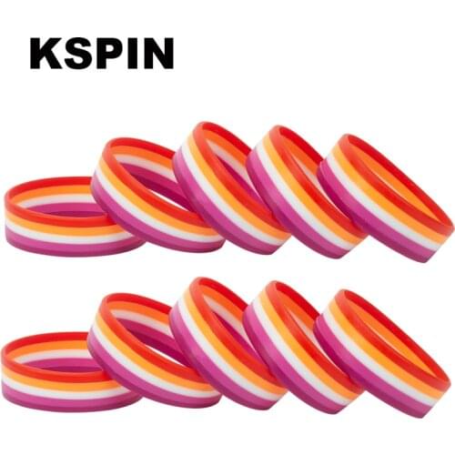 Sun Set Pride Silicone Rubber Bracelets Gay Lesbian Wristband Jewelry