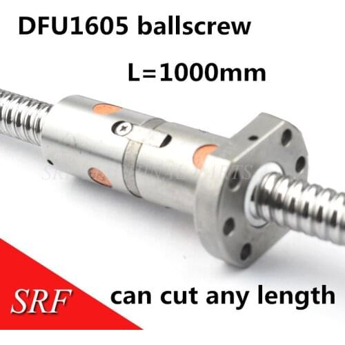 Rolled Ballscrew RM1605 1000mm C7 Lead-Ball-Screw DFU1605 Double Ballnut