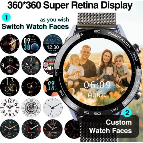 DIY watchfaces Smart Watch 360*360 HD IPS screen Smartwatch ECG IP68 Fitness Tracker expert sport Smart watch for men women