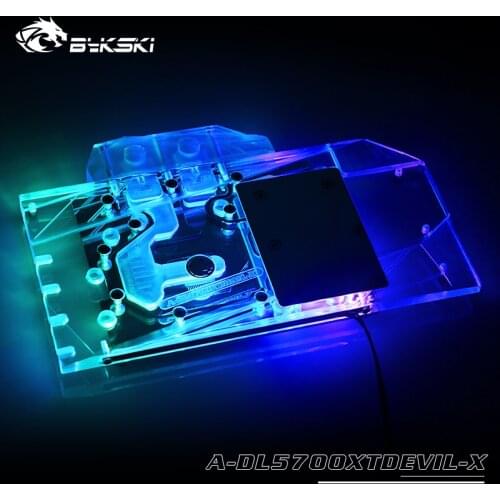 Bykski gpu water block for power color (dataland) 5700xt red devil / dragon gpu cooler, A-DL5700XTDEVIL-X cooler