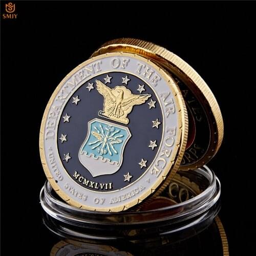 USA Department Of The Air Force Great Seal Of US Eagle Gold Military Challenge Commemorative Coin Value