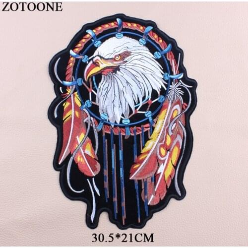 ZOTOONE Big Eagle Patch Jeans Applique Embroidery Punk Animal Patches For Jacket Rock Stickers Clothes DIY T-shirt Accessory G