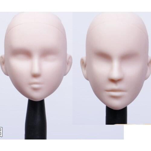 1/6 Female Soldier Head Sculpture White Model Practicing Makeup Head Male Painting Nude Makeup Head Suitable for Plastic Body