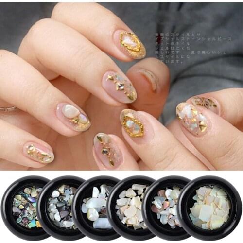 Hot 1 Box 3D Abalone Shell Irregular Nail Art Decorations UV Gel Flake Slider Nails Shimmer Pearl Jewelry Tips Manicure Polish