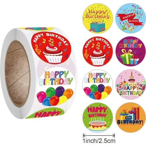 500Pcs/Roll Christmas Label Stickers adhesive Paper Tag Wrap Gift Pack Seal Tag Sealing Label Xmas Tree Elk Birthday Sticker