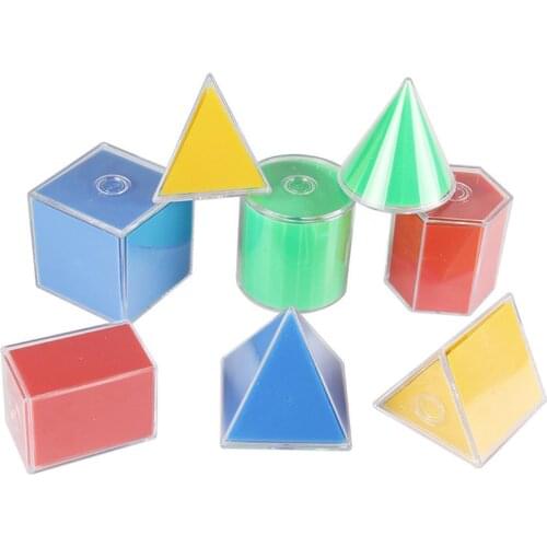8Pcs/Set Folding Prism Cylinder Geometric Model Math Learning Resources Kids Toy Folding Three Dimensional Teaching Aids Hollow