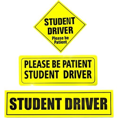Etie Car Stickers Safety Warning Mark STUDENT DRIVER BE PATIENT DECAL Universal Exterior Accessories for Golf Smart Peugeot Kia