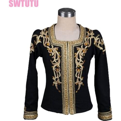 Free shipping Black mens Ballet top boys ballet jacket for Man dance costumes,Boy coat for ballet,professional ballet top
