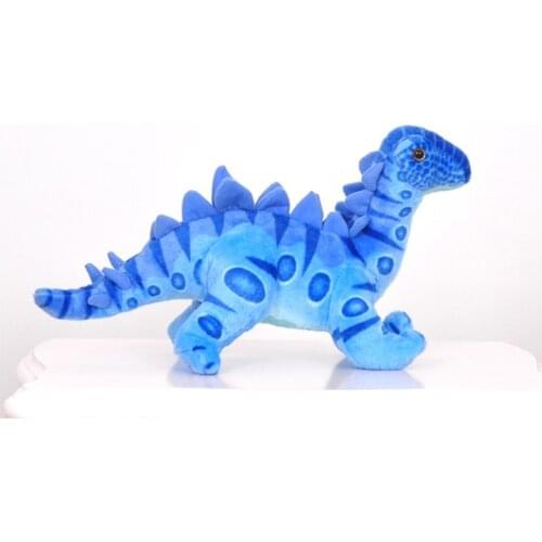 Large 40x25cm cartoon dinosaur blue Stegosaurus plush toy doll Christmas gift b0157