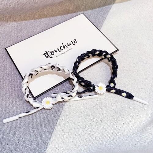 New Creative Harajuku Cool Daisy Woven Bracelet Hand Strap Adjustable Bangle for Lovers Women Girls Jewelry Party Birthday Gifts