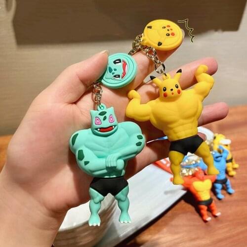 Pokemon Keychain Action Figure Pokemon Model Funny Creative Keychain Cartoon Pikachu keychain Bag Pendant Decorations Toys Kid