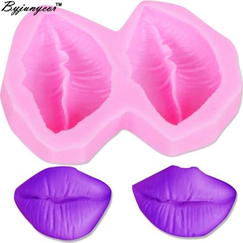 Byjunyeor M186 Valentines Day lips Mouth UV Resin Silicone Mold Fondant Chocolate Candy Gumpaste Lollipop Crystal Epoxy Clay