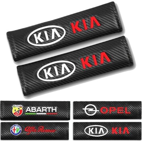 2PCS Car Styling Seat Belt Cover Carbon Fiber Seat Belt Shoulder Guard For Mazda Honda KIA VW Jeep Nissan Skoda Hyundai Renault