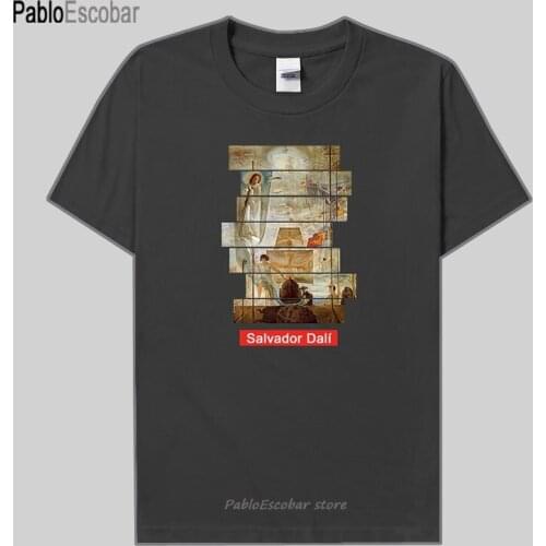 World famous painting series t-shirt Dali New Art Painting Columbos Dream Short sleeve clothes cotton summer Fashion Streetwear