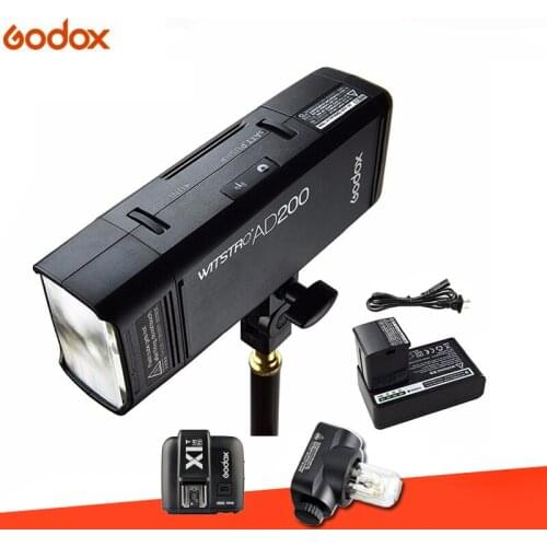 Godox AD200 TTL 2.4G HSS 1/8000s Pocket Flash Light Double Head 200Ws with 2900mAh Lithium Battery Strobe Flash for Nikon