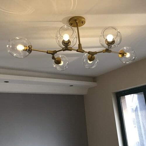 Nordic style living room chandelier Modern Atmospheric dining room bedroom creative bulb beans molecular lamps