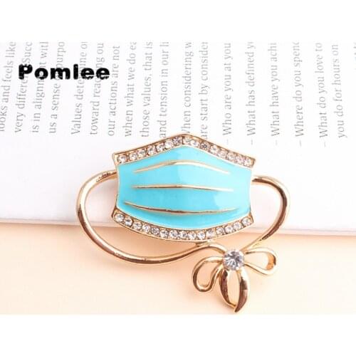 Pomlee 4 colors Available Metal Enamel Masks Brooch Unisex Fashion Brooch Pin Cool Jewelry Spring Design Good Gift New 2020