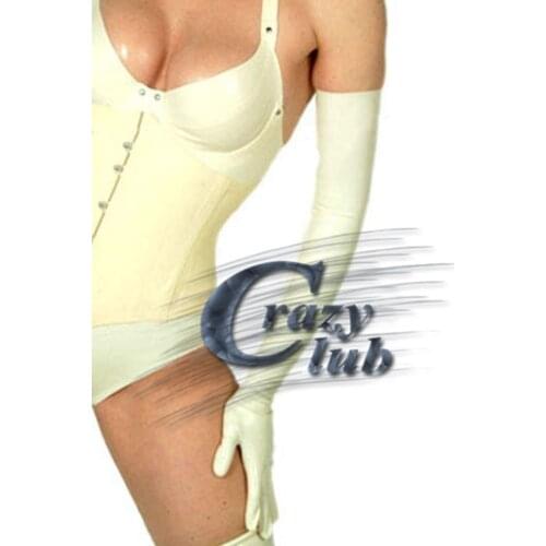 New arrival Women Latex zentai gloves with roll latex slip rubber glove latex fabric body glove rubber band free shipping